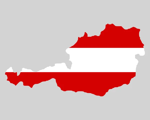 Carte géographique et drapeau de l'Autriche — Image vectorielle