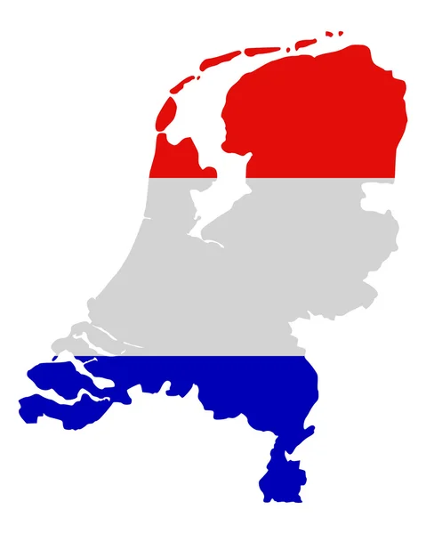 Mapa a vlajkou Nizozemska — Stockový vektor