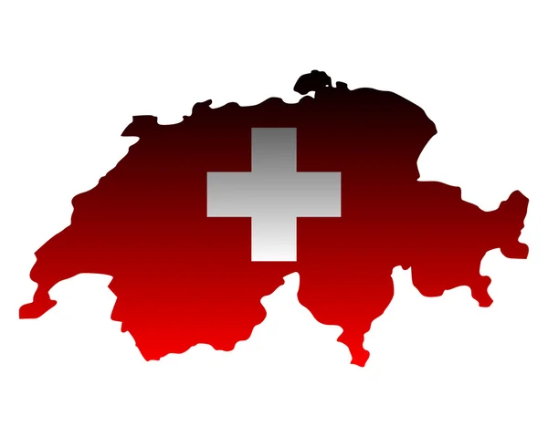 Mappa e bandiera della Svizzera — Vettoriale Stock