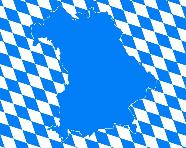 Karta och flagga över Bayern — Stock vektor