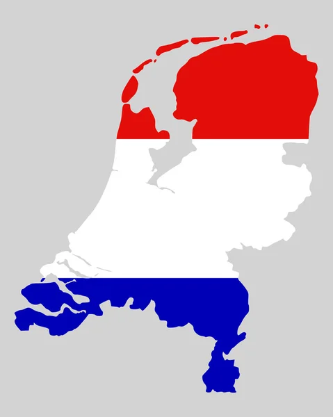 Mapa i banderą Niderlandów — Wektor stockowy