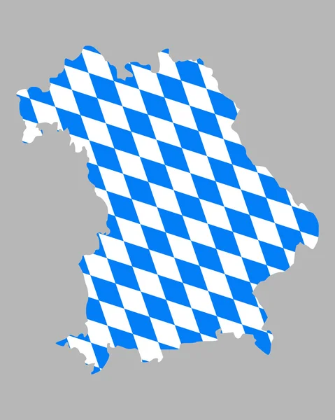 Mapa e bandeira da Baviera — Vetor de Stock