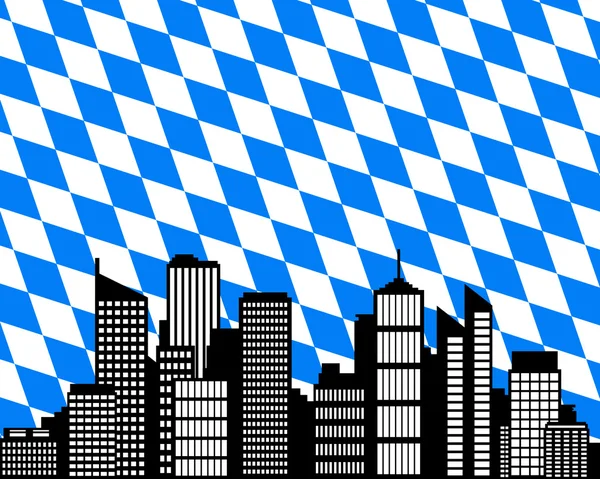 Staden och flaggan av Bayern — Stockfoto