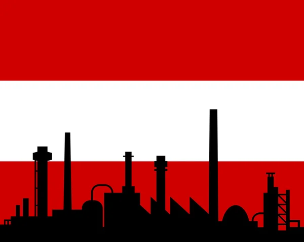 Industry and flag of Austria — Stock Photo, Image