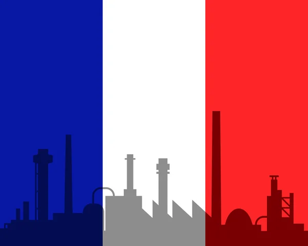 Промышленность и флаг Франции — стоковое фото