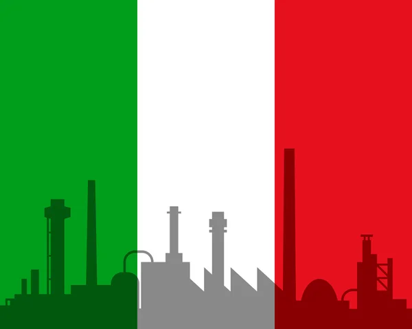 Промышленность и флаг Италии — стоковое фото