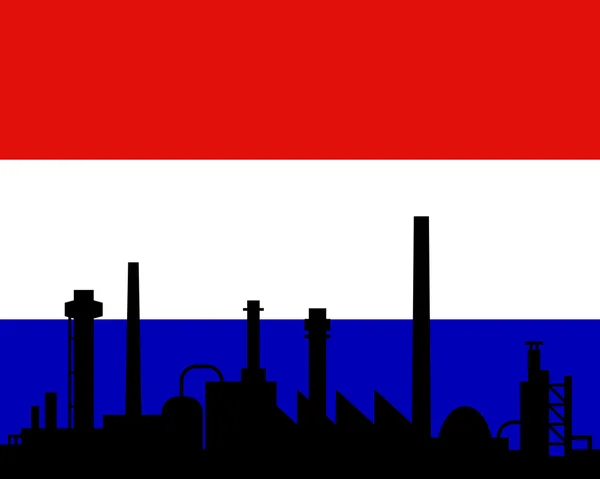 Przemysł i banderą Niderlandów — Zdjęcie stockowe