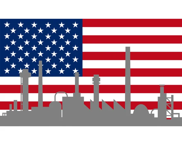 Industria e bandiera degli Stati Uniti — Foto Stock