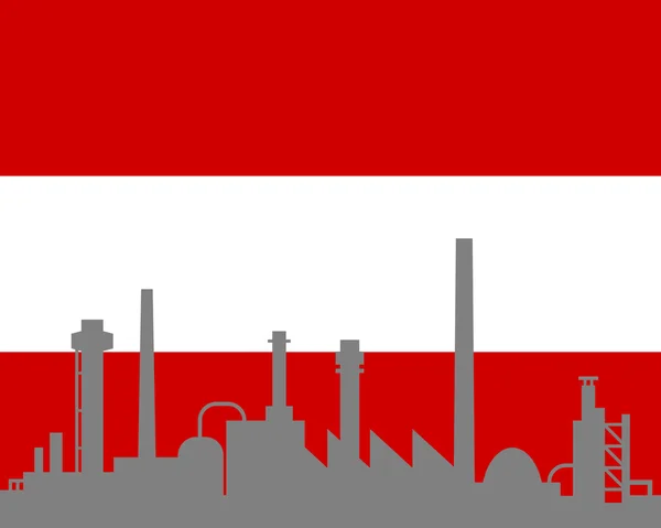 Industrin och flagga Österrike — Stockfoto
