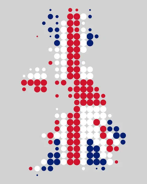 Χάρτης και Σημαία της Μεγάλης Βρετανίας — Φωτογραφία Αρχείου