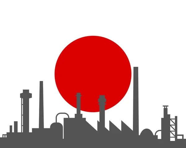 Промышленность и флаг Японии — стоковое фото