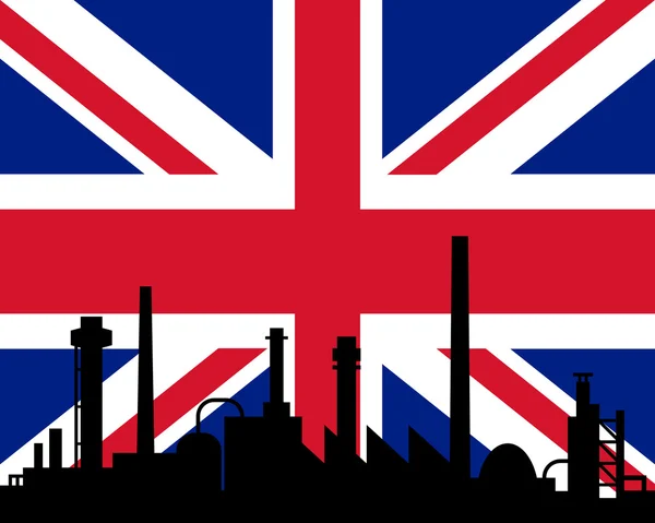 Industria e bandiera della Gran Bretagna — Foto Stock