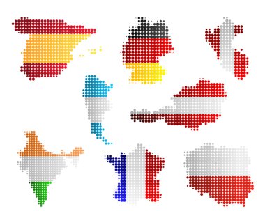 Maps and flags clipart