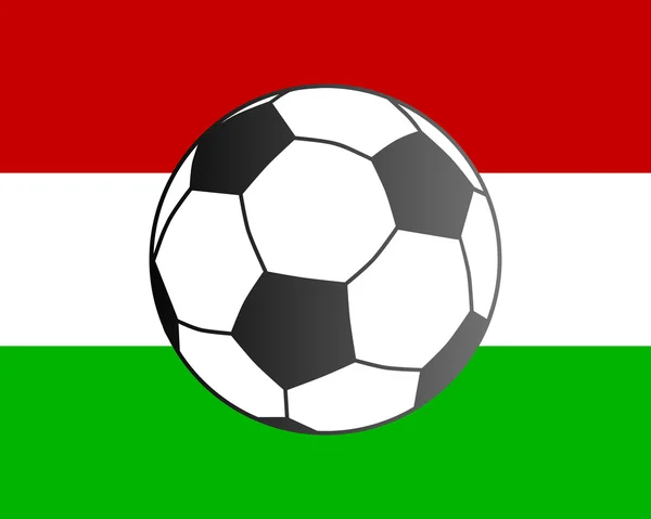 Флаг Венгрии и футбол — стоковый вектор