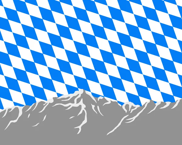 Montañas con bandera de Baviera — Vector de stock