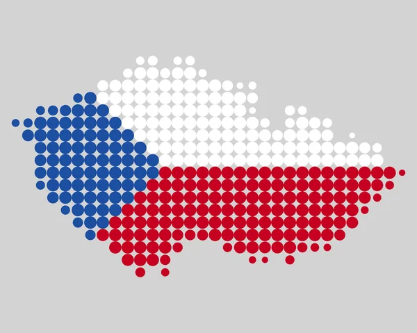 지도 및 체코 공화국의 국기 — 스톡 벡터