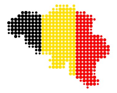 Map and flag of Belgium clipart