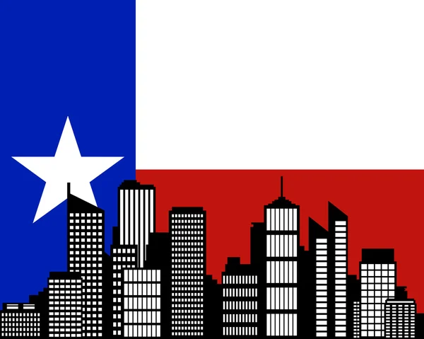 Város és Texas zászlaja — Stock Vector