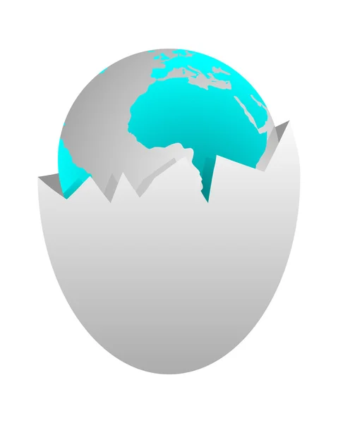 Világ-tojás héjában — Stock Vector