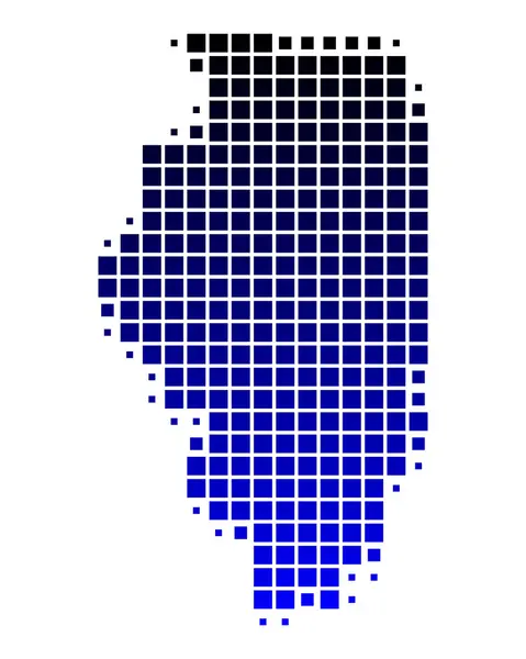 El mapa de Illinois — Vector de stock