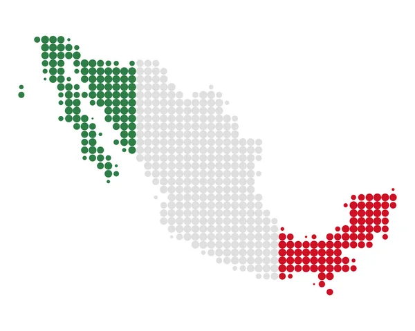 Mapa a vlajka Mexika — Stockový vektor