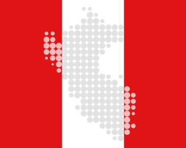 Peru haritası ve bayrağı