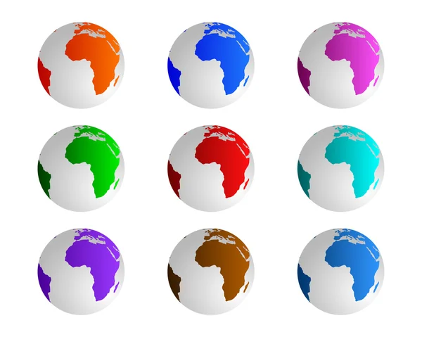 stock vector Globes in different colours