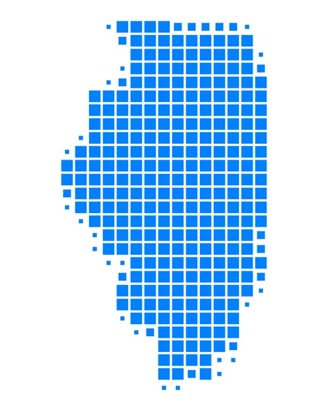O mapa de Illinois — Vetor de Stock