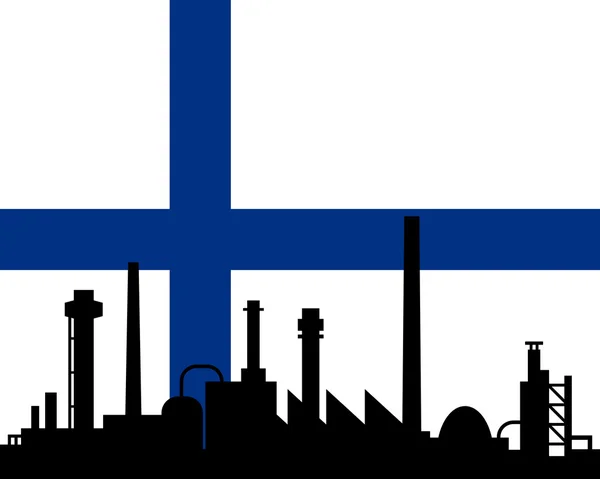 Industrie et drapeau de la Finlande — Image vectorielle
