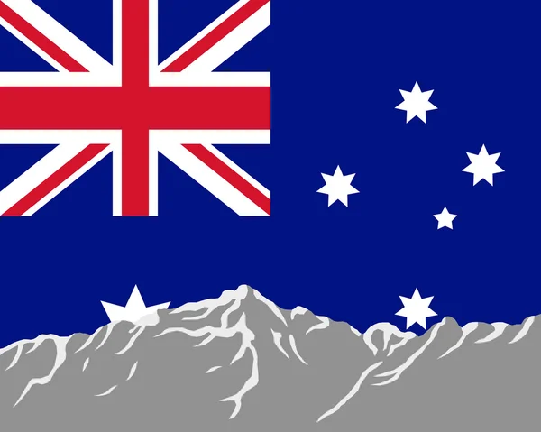 Hegyek-Ausztrália zászlaja — Stock Vector