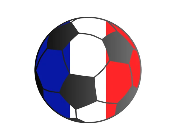 Drapeau de France et ballon de football — Image vectorielle
