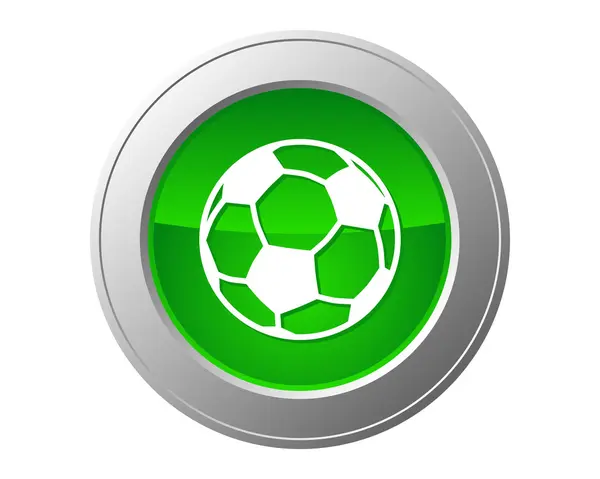 Botón de pelota de fútbol — Vector de stock