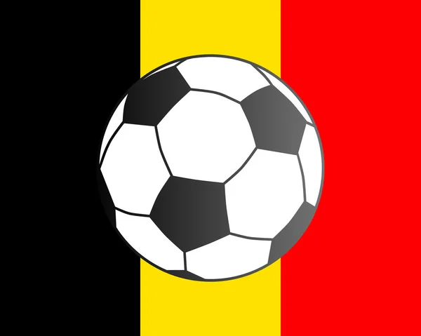Bandiera del Belgio e pallone da calcio — Vettoriale Stock