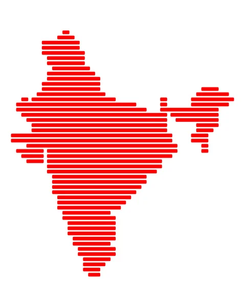 印度的地图 — 图库矢量图片