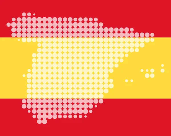 Карта и флаг Испании — стоковый вектор