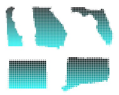 colorado, connecticut, delaware, florida ve Gürcistan Haritası