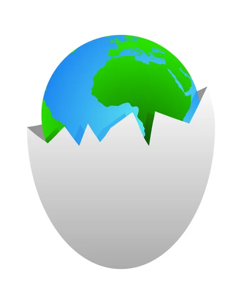 Welt in der Eierschale — Stockvektor