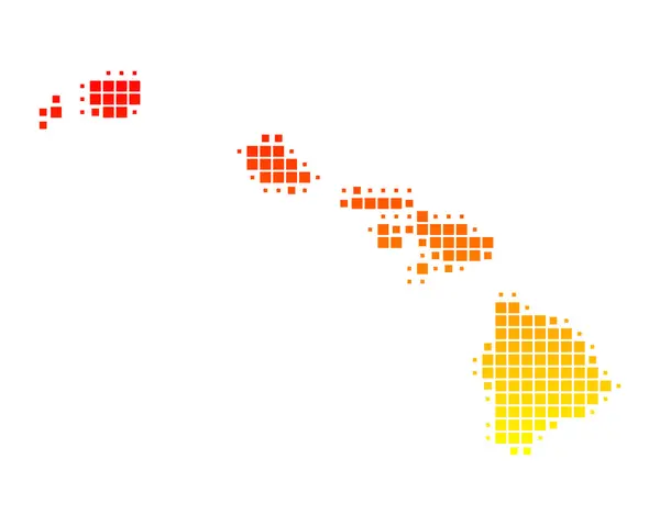 Karta över hawaii — Stock vektor