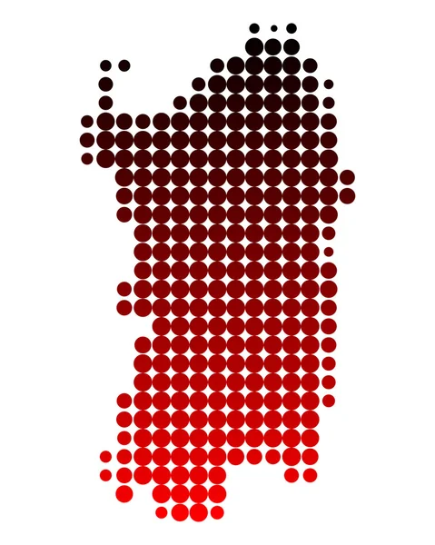 La carte de Sardaigne — Image vectorielle