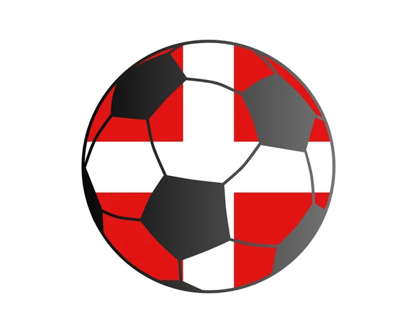 Vlag van Denemarken en voetbal bal — Stockvector