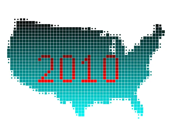 Mapa dos EUA 2010 — Vetor de Stock