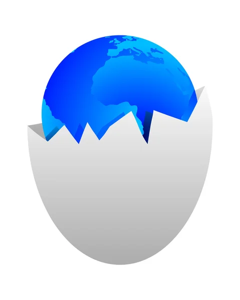 Welt in der Eierschale — Stockvektor