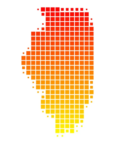 La carte de Illinois — Image vectorielle