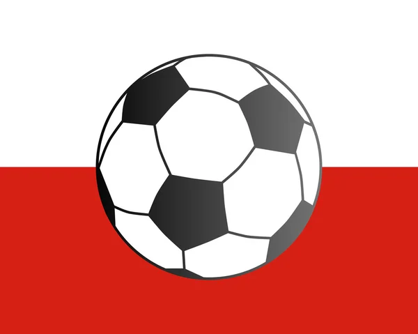 Flagge von Polen und Fußball — Stockvektor