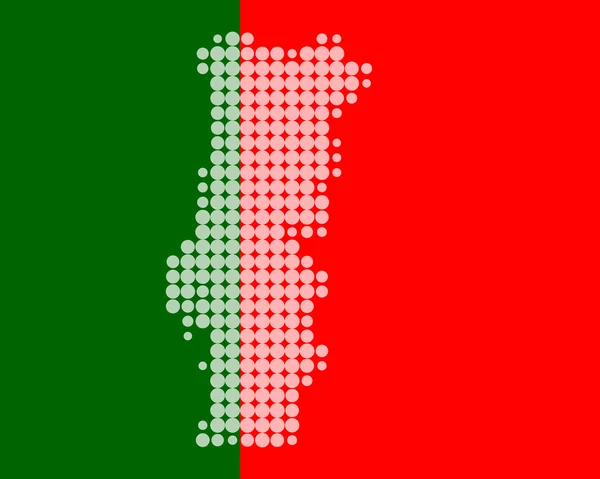 Kaart en vlag van Portugal — Stockvector