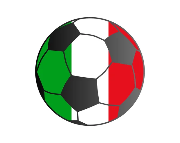 Vlajka Itálie a fotbalový míč — Stockový vektor
