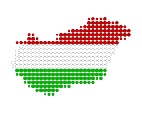 Kart og Ungarns flagg – stockvektor