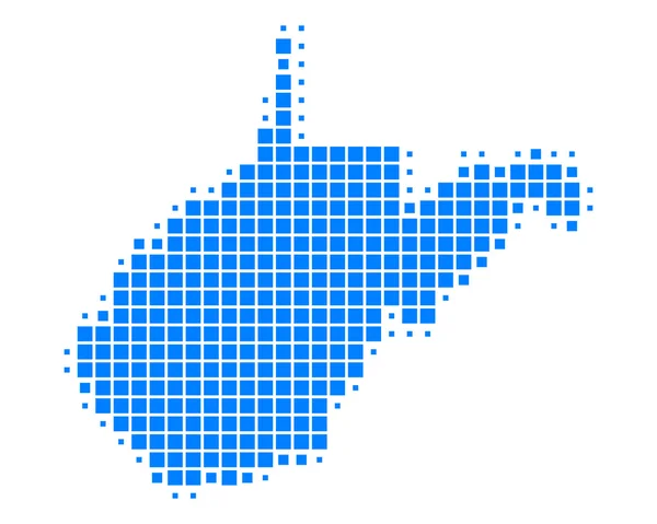 Mapa Západní Virginie — Stockový vektor