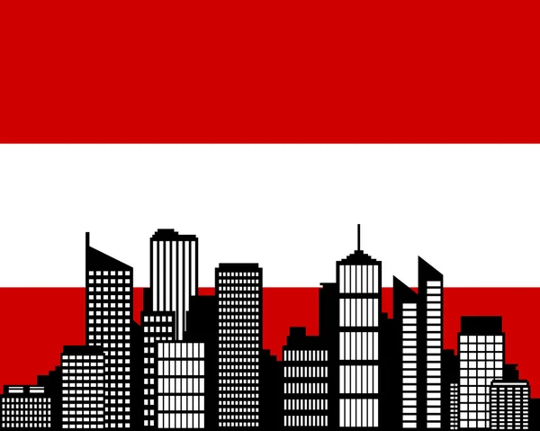 都市およびオーストリアの旗 — ストックベクタ