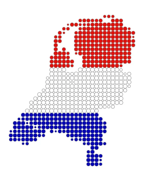 Karta och under nederländsk flagg — Stock vektor